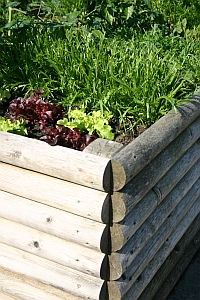 Hochbeet - Konstruktion mit Eckpfosten - Detailbild
